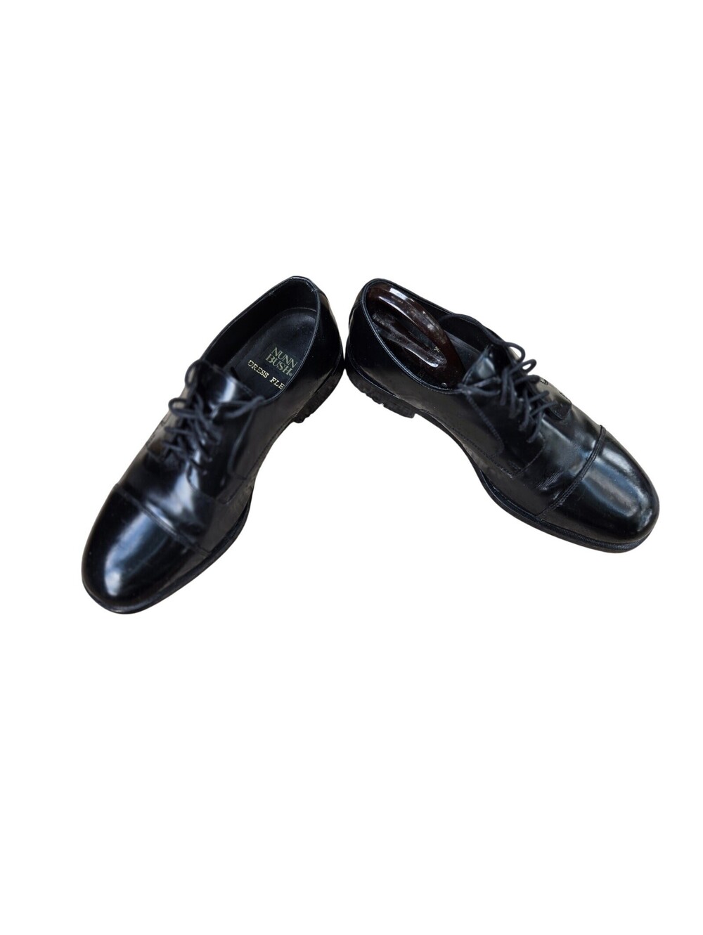 Nunn Bush Dressflex Men's Black Leather Cap Toe Oxford Dress Shoes Lace Up 9.5